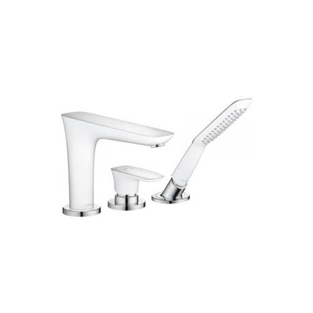 Hansgrohe trojotvorová páková batéria na okraj vane PuraVida biela/chróm kód 15432400
