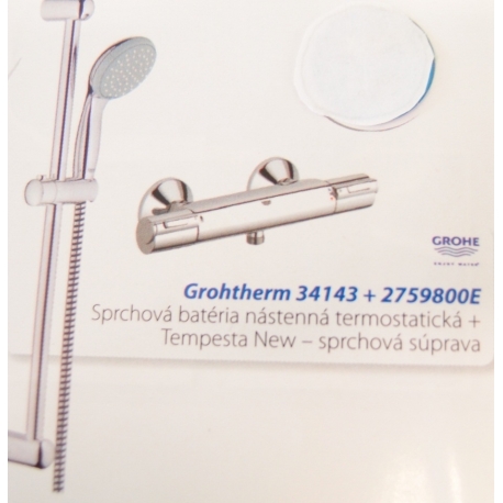 GROHE sprchová batéria termostat GROHTHERM 34143 + sprchová súprava 2759800E