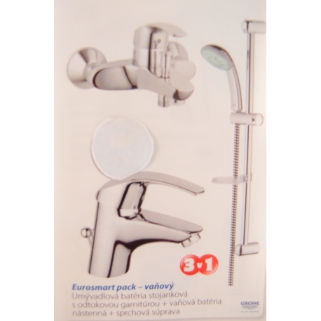 GROHE vaňový a sprchový set EUROSMART PACK 3v1