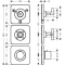 HANSGROHE Axor Citterio E, vrchná sada termostatického modulu pre 3 spotrebiče s 3 rozetami 12x12, chróm 36704000