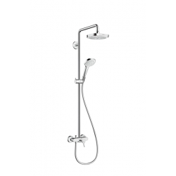 HANSGROHE Croma Select E 180 2jet Showerpipe s pákovou batériou, biela/chróm 27258400 