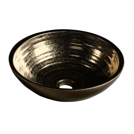 SAPHO ATTILA keramické umývadlo, priemer 44cm, metalická zlatá