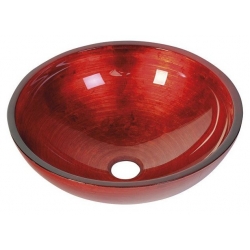 Sapho MURANO sklenené umývadlo 40x13cm, červené 