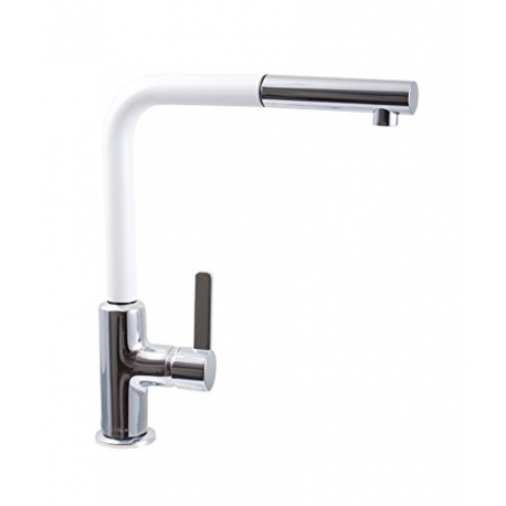 KLUDI L-ine S drezová jednopáková batéria, chróm / matná biela 