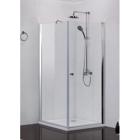 Sanotechnik Elegance štvorcový sprchový kút,  otváravé dvere + pevná časť, číre sklo