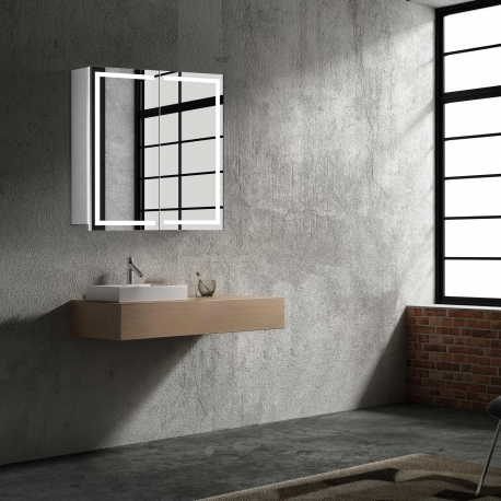 Bath Concept ZRKADLOVÁ SKRINKA Hapa Design MILANO 60 biela, 2 dvere s LED osvetlením