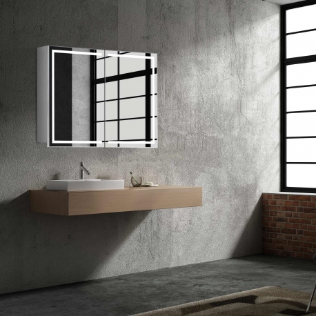 Bath Concept ZRKADLOVÁ SKRINKA Hapa Design MILANO 80 biela, 2 dvere s LED osvetlením