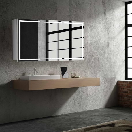 Bath Concept ZRKADLOVÁ SKRINKA Hapa Design MILANO 120 biela, biela, 3 dvere s osvetlením LED