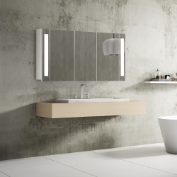 Bath Concept ZRKADLOVÁ SKRINKA Hapa Design VENEDIG 120 biela , 3 dvere s LED osvetlením