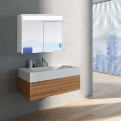 Bath Concept ZRKADLOVÁ SKRINKA Hapa Design MIAMI 80 biela , 2 dvere s LED osvetlením