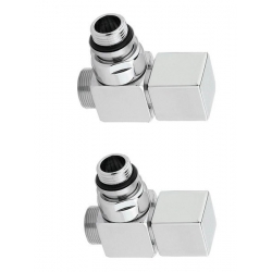 CUBE pripojovacia sada ventilov ručná rohová, strieborná