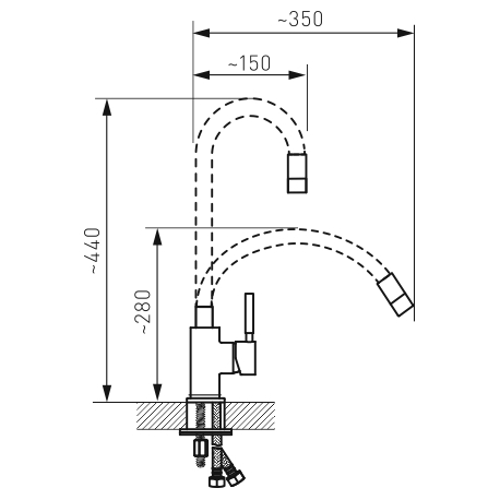 Drezová stojánková batéria chróm