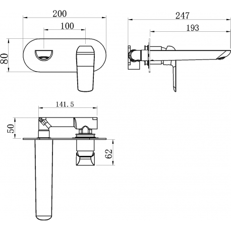Umývadlová podomietková batéria