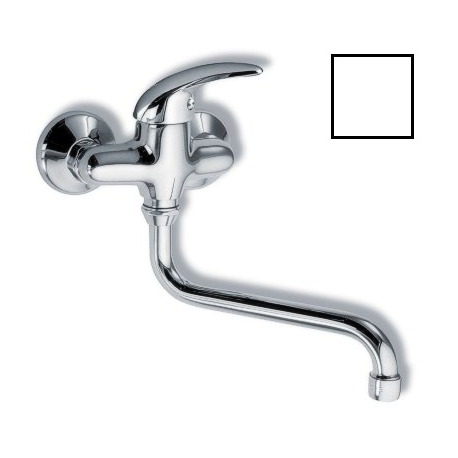 Drezová umývadlová batéria 100 mm Metalia 55 biela-chróm