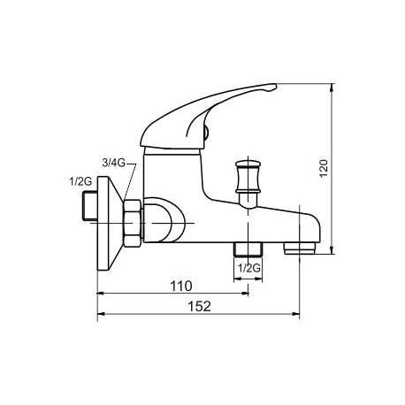 Vaňová batéria 150 mm Metalia 55 chróm