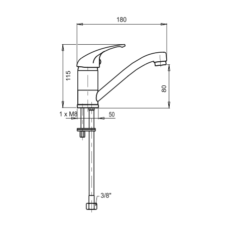 Umývadlová drezová batéria Metalia 55 chróm