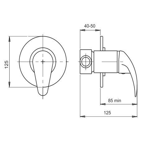 Sprchová batéria podomietková Metalia 55 satino