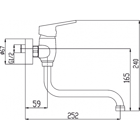 Drezová /umyvadlová nástenná batéria Titania Iris New
