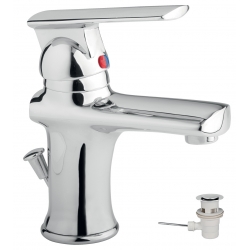 Umývadlová batéria s výpusťou Techno chróm