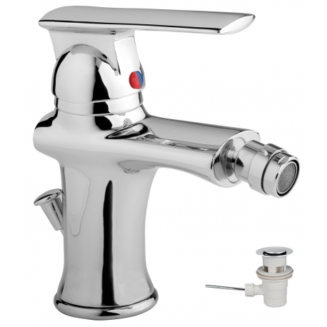 Bidetová batéria s výpusťou Techno chróm