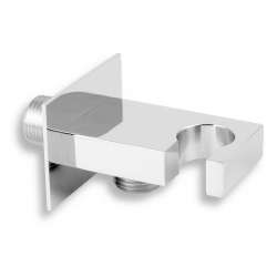 Stenový vývod hranatý s držiakom sprchy 1/2 ", chróm