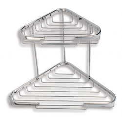 Dvojitá rohová polica kombinovaná Drôtený program chróm