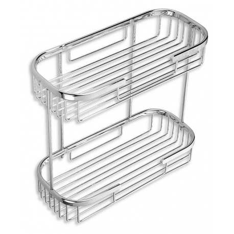 Dvojitá polica veľká hlboká Drôtený program chróm