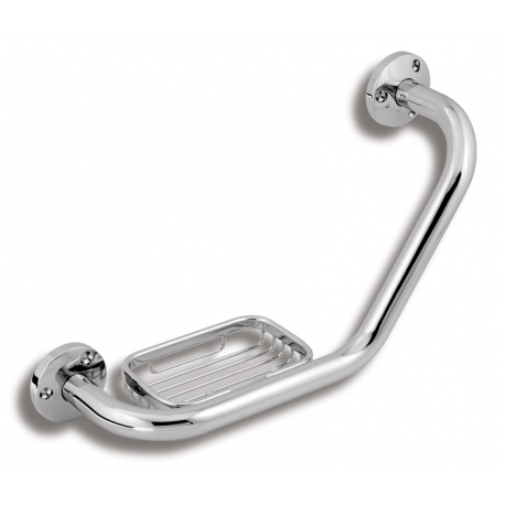 Lomené madlo k vani s drôtenou mydleničkou Metalia 1 chróm