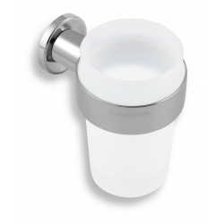 Držiak zubných kefiek a pasty sklo Metalia 2 chróm