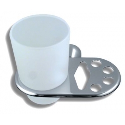 Držiak zubných kefiek a pohára Metalia 3 satino