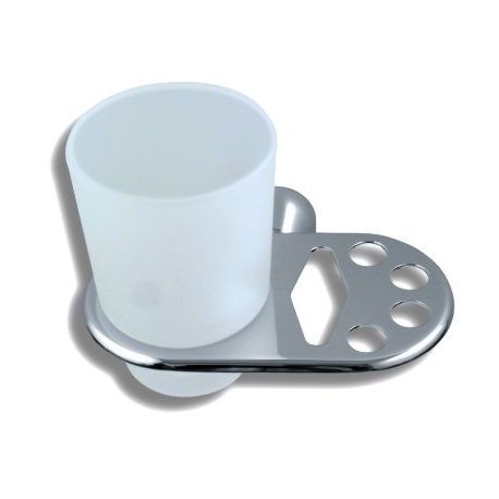 Držiak zubných kefiek a pohára Metalia 3 satino