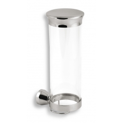 Zásobník na kozmetické tampóny sklo Metalia 3 satino