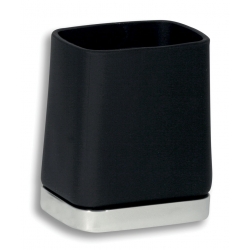 Držiak zubných kefiek a pasty sklo Metalia 4 čierna-chróm