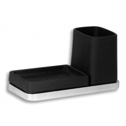 Držiak pohára a mydleničky Metalia 4 čierna-chróm