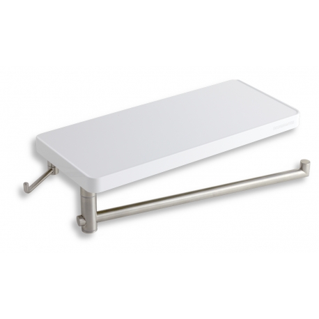 Polička s otočným držiakom uteráka a háčikom