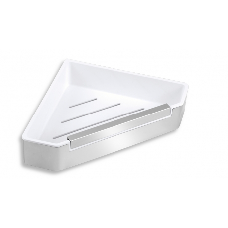 Sprchová polička so stierkou na sprchový kút rohová