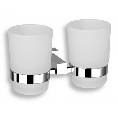 Dvojitý držiak zubných kefiek a pasty Titania Anet chróm