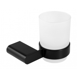 Držiak zubných kefiek a pasty sklo Titania Naty čierna