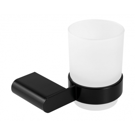 Držiak zubných kefiek a pasty sklo Titania Naty čierna