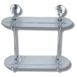 Polička dvojitá so zábradlím Mephisto chróm