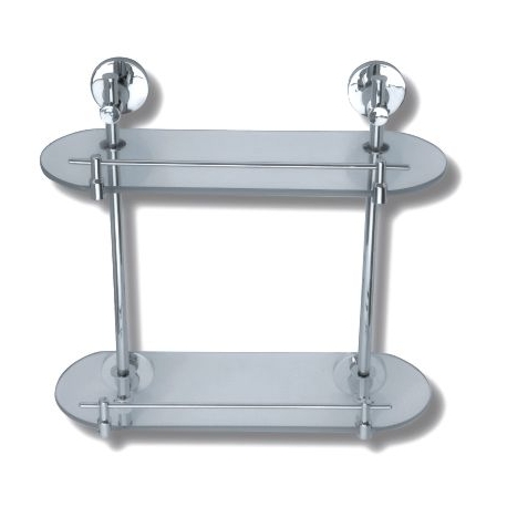 Polička dvojitá so zábradlím Mephisto chróm