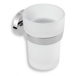 Držiak zubných kefiek a pasty sklo Metalia 11 chróm