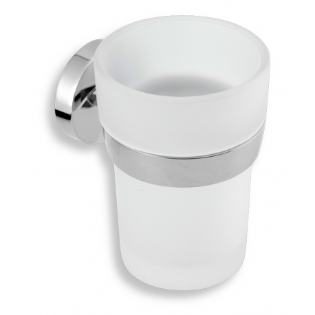Držiak zubných kefiek a pasty sklo Metalia 11 chróm