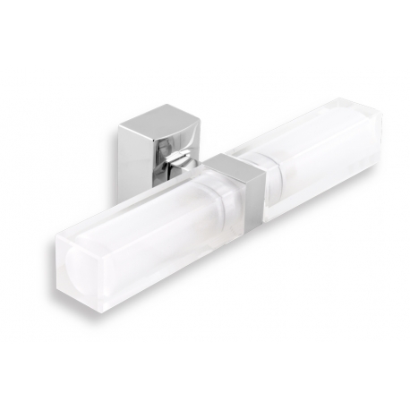 Dvojité kúpeľňové svetlo hranaté chróm