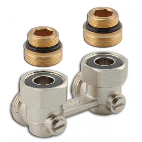 Radiátorový uzatvárací ventil dvojitý rohový 3/4"