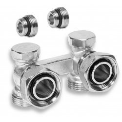 Radiátorový uzatvárací ventil dvojitý rohový 3/4"