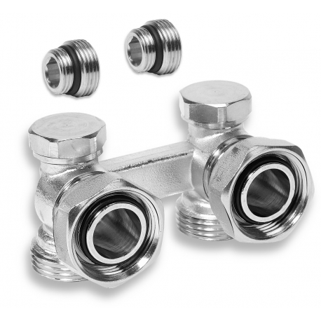 Radiátorový uzatvárací ventil dvojitý rohový 3/4"