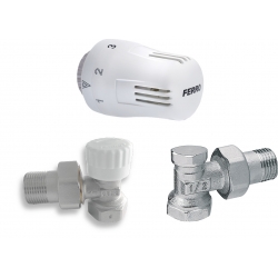 Sada na radiátory s terostatom rohová 1/2"