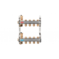 Rozdeľovač nerez s regulačnými mechanickými ventilmi 4okruhy