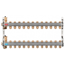 Rozdeľovač nerez regulačnými mechanickými ventilmi 12okruhy